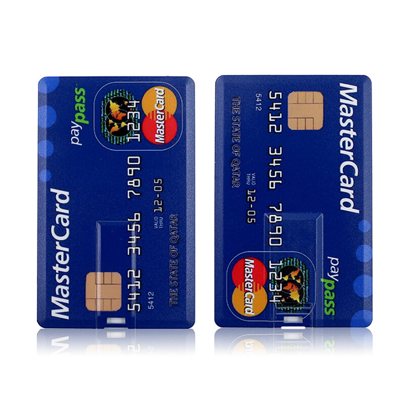 Pen Cartão de Crédito Bancário, High Speed USB Flash Drive, Memory Stick, 4GB, 8GB, 16GB, 32GB, 64GB, 128GB