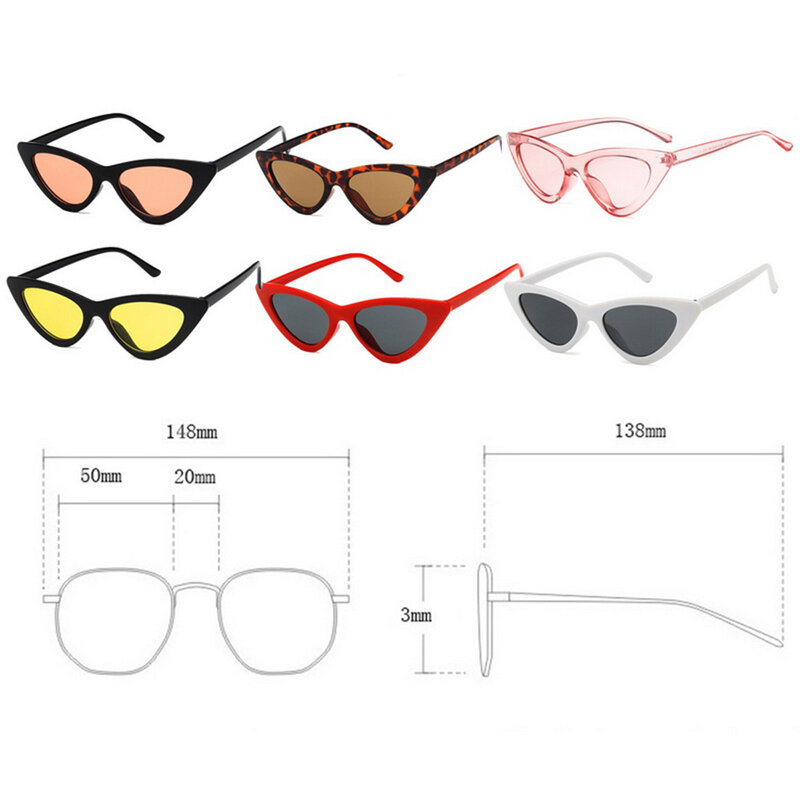 Gafas de sol de pesca para mujer, lentes de sol Retro, Vintage, a la moda, Sexy, Ojo de gato pequeño, UV400, 1 unidad
