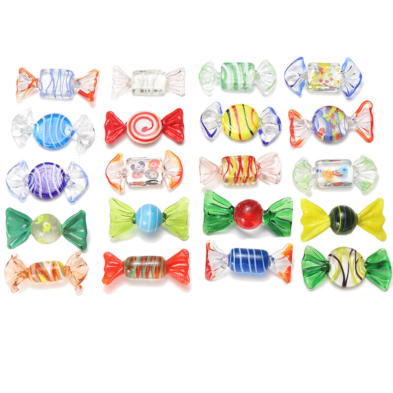 20 шт. винтажные муранские стеклянные конфеты для свадьбы, Рождества, вечеринки, конфеты, украшения, стиль и цвет случайный