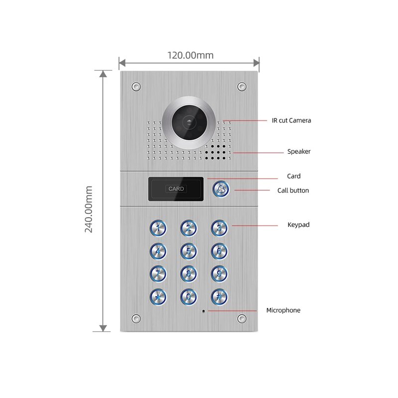 JeaTone 1080P/FHD видео дверной звонок IR светильник камера с высоким разрешением камера с Embeded box, IP65 водонепроницаемый + Широкий угол обзора