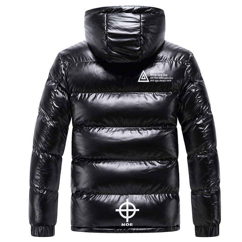 Mode Mannen Kleding Warm Brief Gedrukt Zilver Heren Donsjack Streetwear Rits Mannelijke Hooded Winter Jassen Moncler Homme 4XL