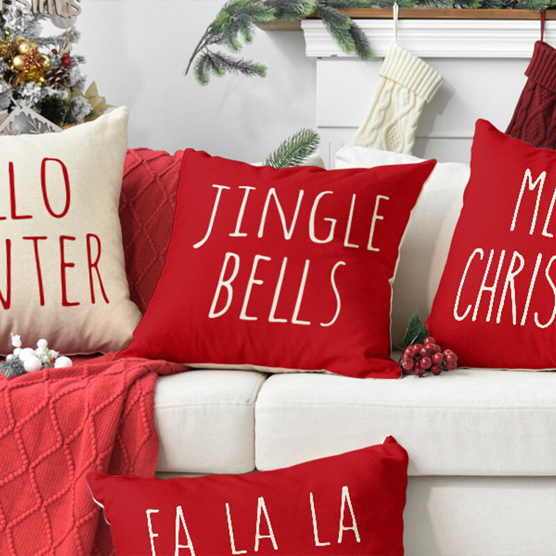 Рождественская наволочка для диванной подушки 45x45 см, наволочка для рождественской подушки, украшение для дома, наволочка для подушки, праздничный диван, чехол для дивана