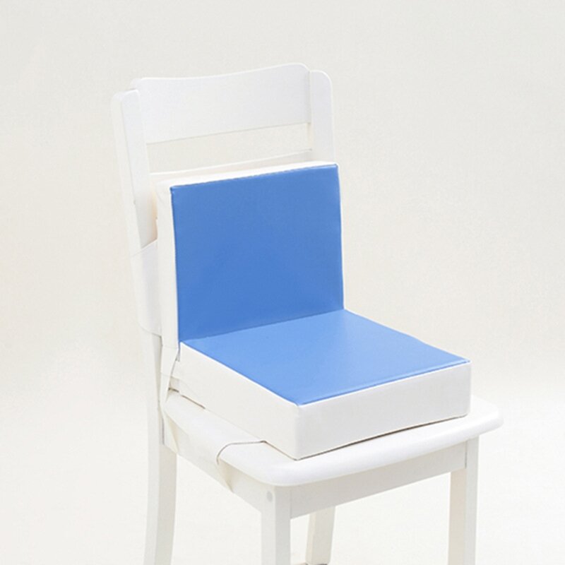 Booster almofada para cadeira alta de bebê, 2 peças, assento acolchoado ajustável à prova d'água para criança, couro sintético, almofada para cadeira de jantar