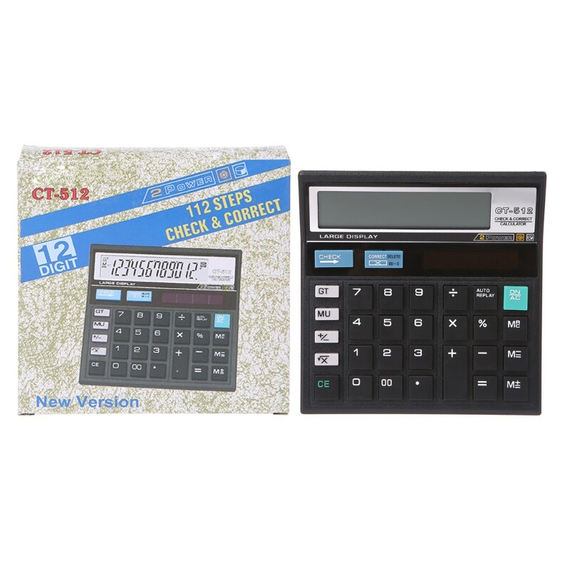 Calculadora científica con pantalla de 12 dígitos, batería Solar, doble potencia, gran pantalla, calculadora de escritorio para oficina