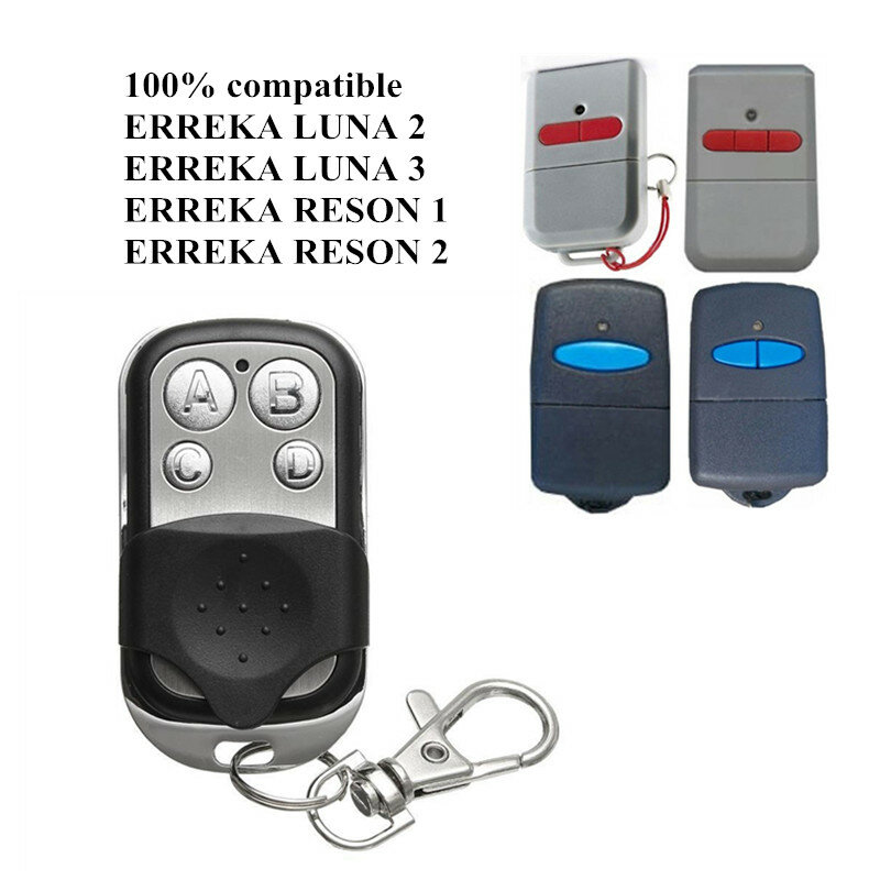 Control remoto para puerta de garaje, Compatible con ERREKA LUNA, ERREKA RESON1, ERREKA RESON2, código fijo de alta calidad, 433,92 Mhz