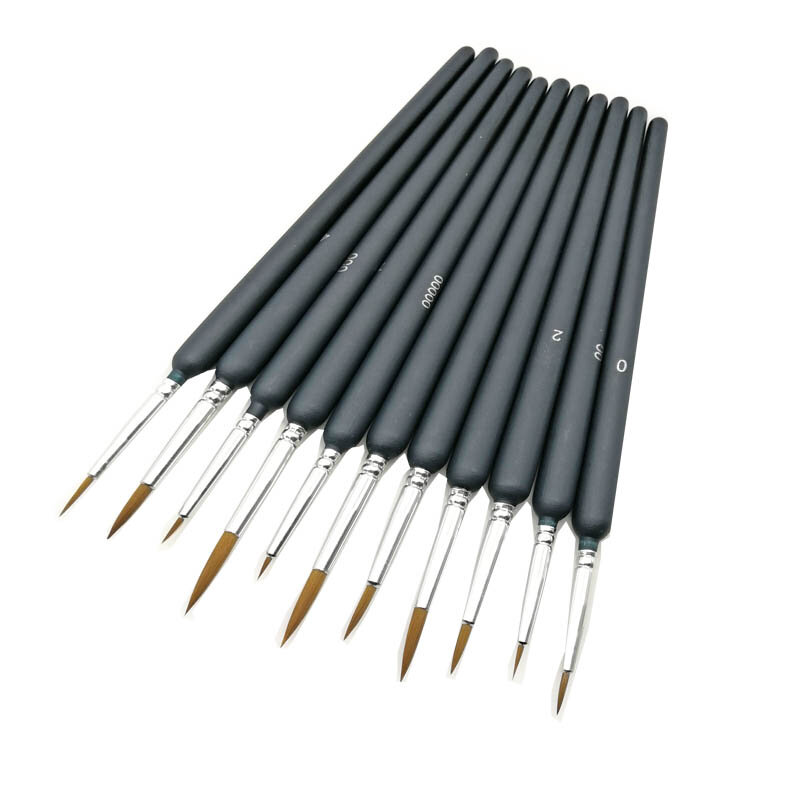 11 Pcs/Lot Paintbrushes Artist Fine Nylon Hair Paint Brush Set for Watercolor Acrylic Oil Painting Brushes Drawing Art Supplie