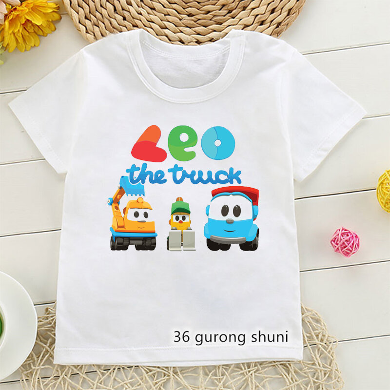 Nieuwe Hot Sale Children 'S Tshirt Grappige Leo De Truck Tv Show Cartoon Print Jongen T-shirt Kawaii Meisjes T-shirt Fashion kids Kleding