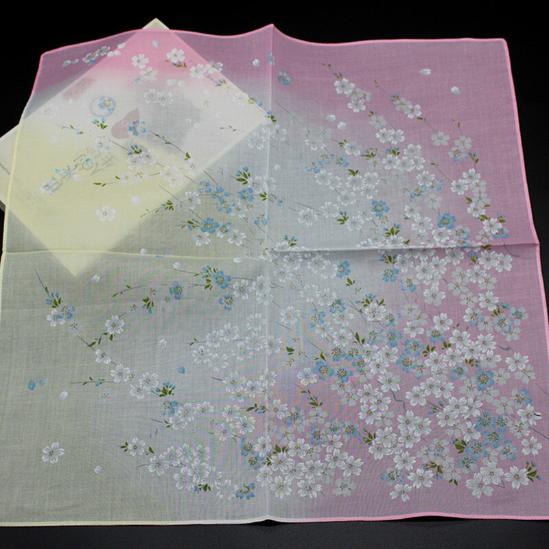 Lenço de algodão estampado floral para mulheres, lenço floral, padrão floral, senhoras, pacote 2