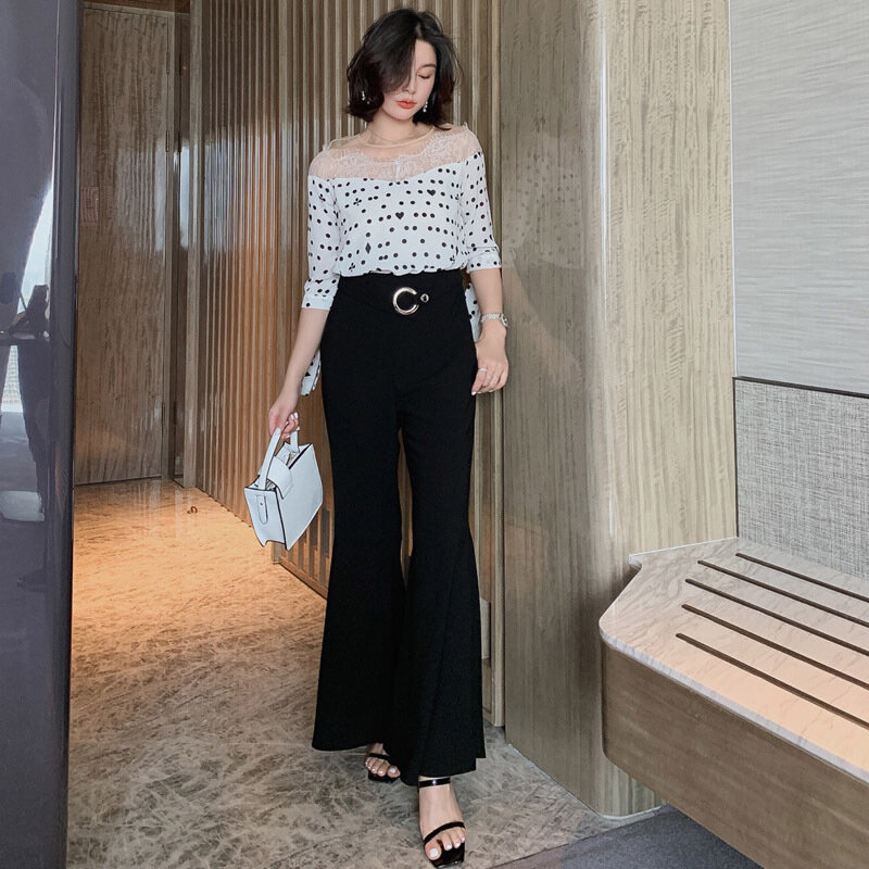 Summer High End Patchwork Jumpsuit Casual Long Bell-bottom Pants Trousers Vintage Ladies Rompers Bow Sexy Party Womens Jumpsuits