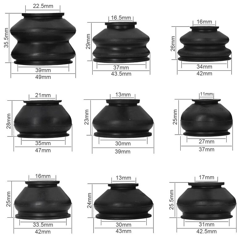 14x Multipack Universal Car Suspension Steering Ball Joint Rubber Dust Boot Cover Track Tie Turn Rods Ends Set Parts Accessories