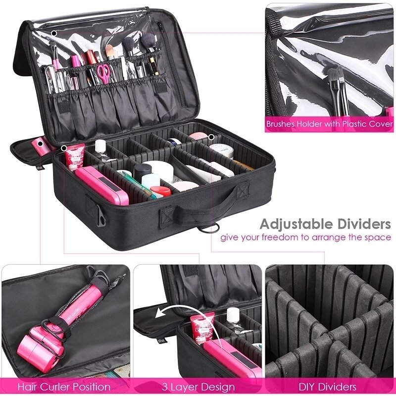 High Quality Professional Makeup Case Female Beauty Nail Box Cosmetic Case Travel Big Capacity Storage Bag Suitcases For Makeup