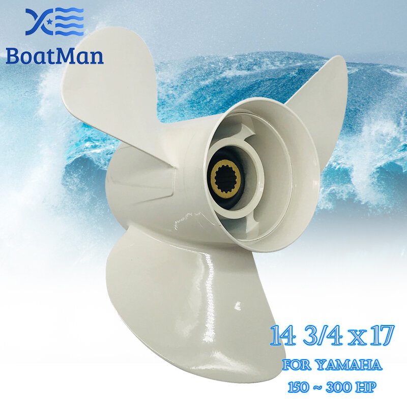 Thuyền Cánh Quạt 14 3/4X17 Dành Cho Xe Yamaha Outboard Motor 150-300HP Nhôm 15 Răng Spline Động Cơ Một Phần
