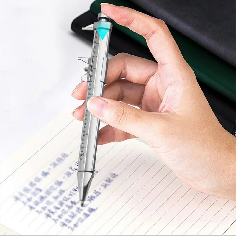 Ручка-штангенциркуль с нониусом, многофункциональная ручка с гелевыми чернилами, шариковая ручка, канцелярские принадлежности, шариковая ручка 0,5 мм, пластиковая ручка-штангенциркуль, канцелярские принадлежности, подарок