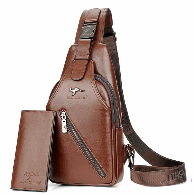 Weysfor 2021 сумка-мессенджер кенгуру, мужская кожаная нагрудная сумка, винтажная Сумка-слинг, Мужская нагрудная сумка, Повседневная дорожная сумка через плечо