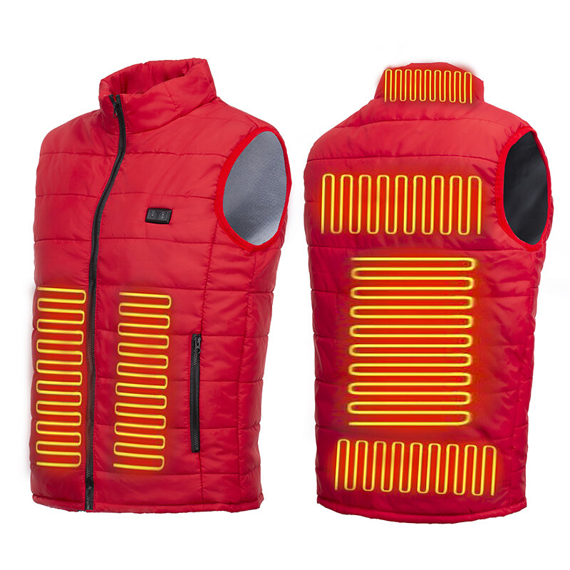 Jaqueta de aquecimento elétrico para homens, 9 áreas aquecidas colete, colete térmico USB, colete ao ar livre caça, novo, inverno