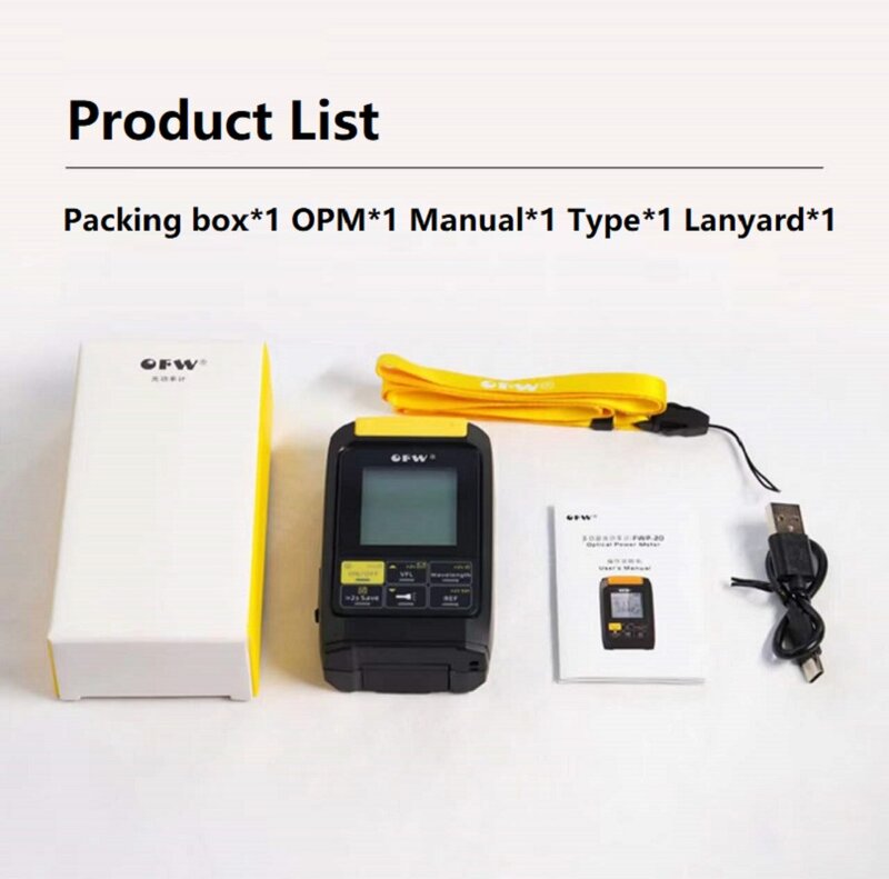 OPM LED Light Optical Power Meter, Visual Fault Locator, Network Cable Test, Optical Fiber Tester, VFL FTTH, 5km, 15km, 30MW, 4in 1