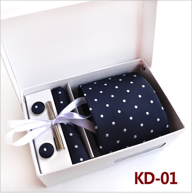 Polka Dot multicolor gift box 6-Piece suit group tie business dress various administrative occasions suitable for wedding tie