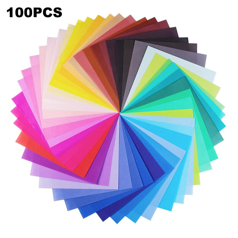 100แผ่นกระดาษ Origami 20X20ซม.8นิ้ว Vivid สีสำหรับโครงการศิลปะงานฝีมือกระดาษสีสำหรับการตกแต่ง DIY อุปกรณ์โรงเรียน