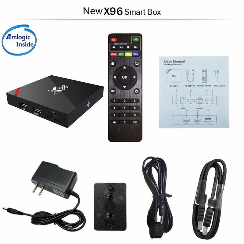 X96W S905w Smart IP TV 4 Quad-Core 4K Android TV Box 2.4G Set-Top Box Support 2.4GHz WiFi HD Media Player 4K 30pfs 2.4G Wifi