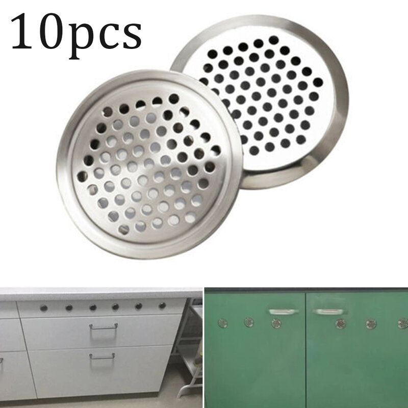 10 pces de aço inoxidável ventilação do metal da grade do respiradouro de ar/armário do guarda-roupa plug para armários armários da sapata armários decorativos