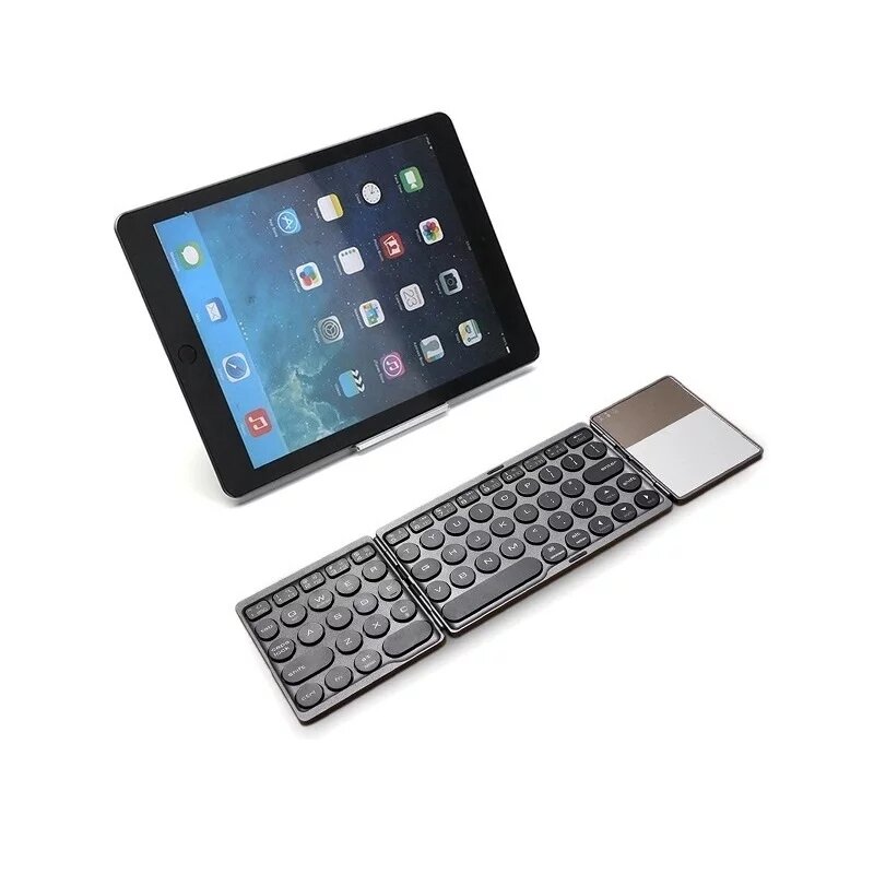 Bluetooth беспроводная Подключаемая клавиатура, три складных планшетов, мини-клавиатура с сенсорной панелью