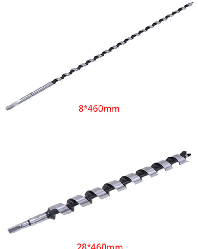 Brocas helicoidales de acero para Metal, herramientas de carpintería, 1 piezas, 8x460mm, 6x460mm