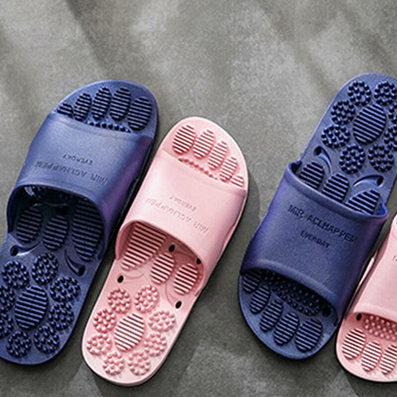 Sandalias antideslizantes de PVC para baño, sandalias de playa de Color sólido para masaje de verano