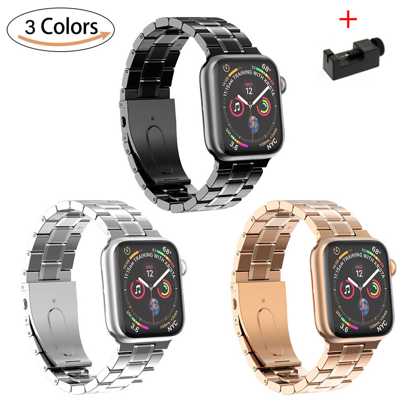 Correa para Apple watch pulsera 42mm 38mm banda 44mm 40mm Acero inoxidable iwatch serie 5 4 3 2 1 correa de reloj de Metal Apple watch 5 4