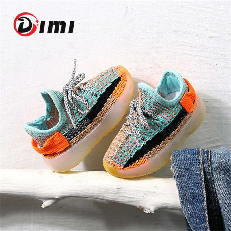DIMI 2023 Spring Baby Soft Toddler Shoes Breathable Knitting Infant Shoes 0-3 Year Boy Girl Darling Coconut Shoes Child Sneakers