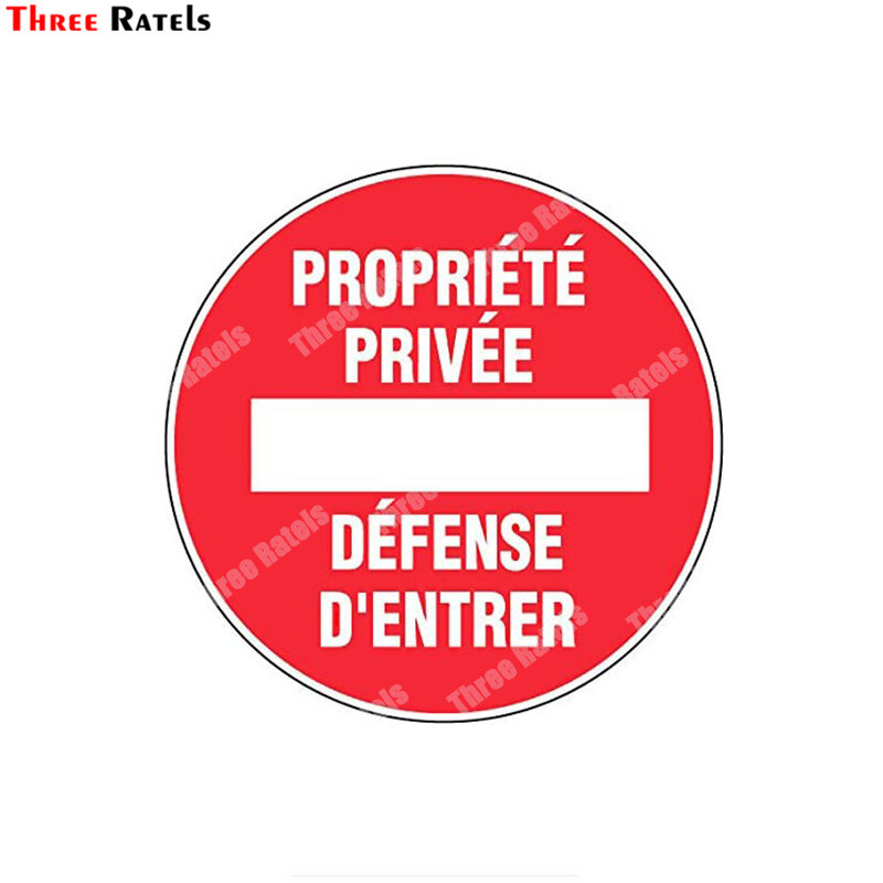 Three Ratels B289 Private Property No Enntry Panel Adhesive Pvc D170 MM Disc Sticker And Decals