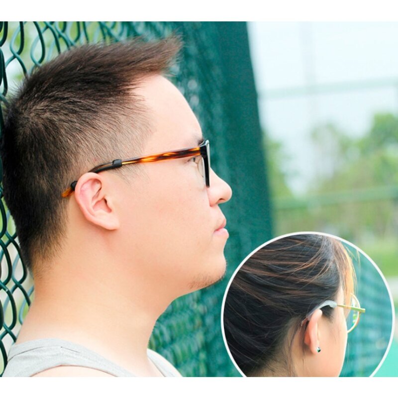 Invisible Glasses Ear Hooks Holder Anti Slip Silicone Grips Presbyopic Lens Eyeglasses Sports Temple Tips Transparent,Grey,Black