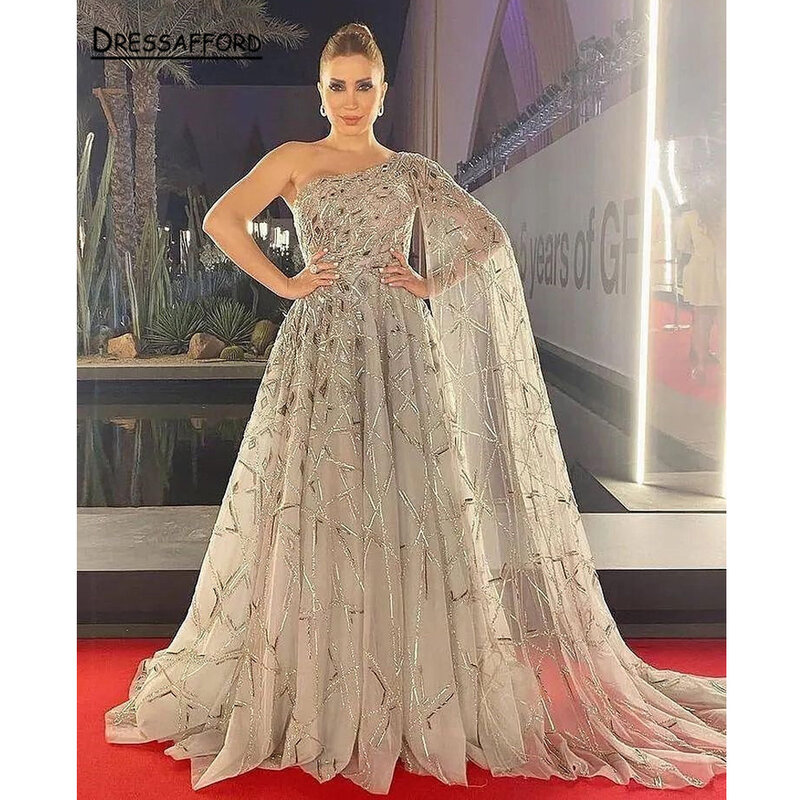 Dubai Luxury Beaded Evening Dresses Gowns 2022 Sexy Sleeveless Elegant A Line  Women Party Dress