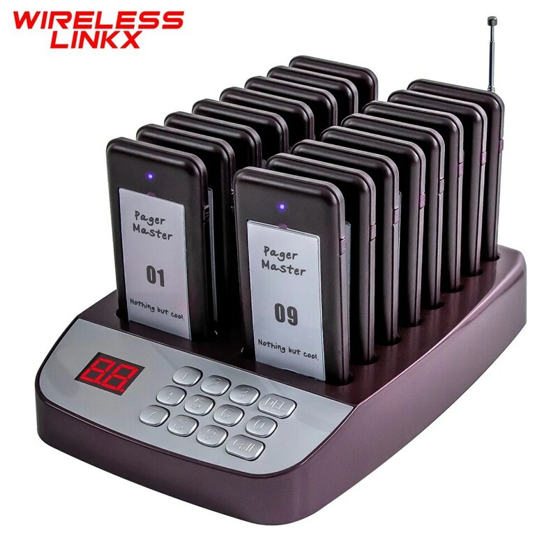 Wireless esslinkx-Localizador inalámbrico para restaurante, sistema de llamada para invitados para cafetería, tienda de postres, iglesia, camión de comida/corte