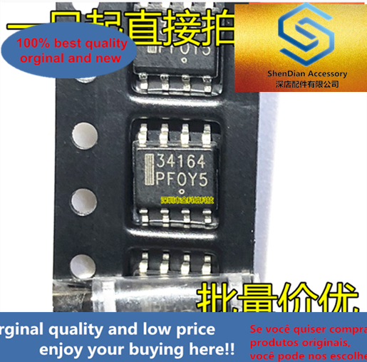10 Uds solo original nuevo estampado seda 34164 MC34164D-5R2G SMD SOP8 pies chip de detección de bajo voltaje