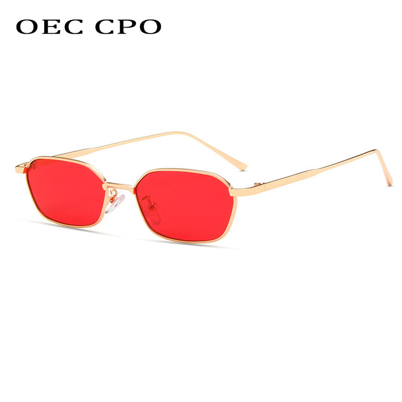 OEC CPO-Petites lunettes de soleil carrées pour hommes et femmes, marque Steampunk, monture en métal, lunettes rétro UV400, O949