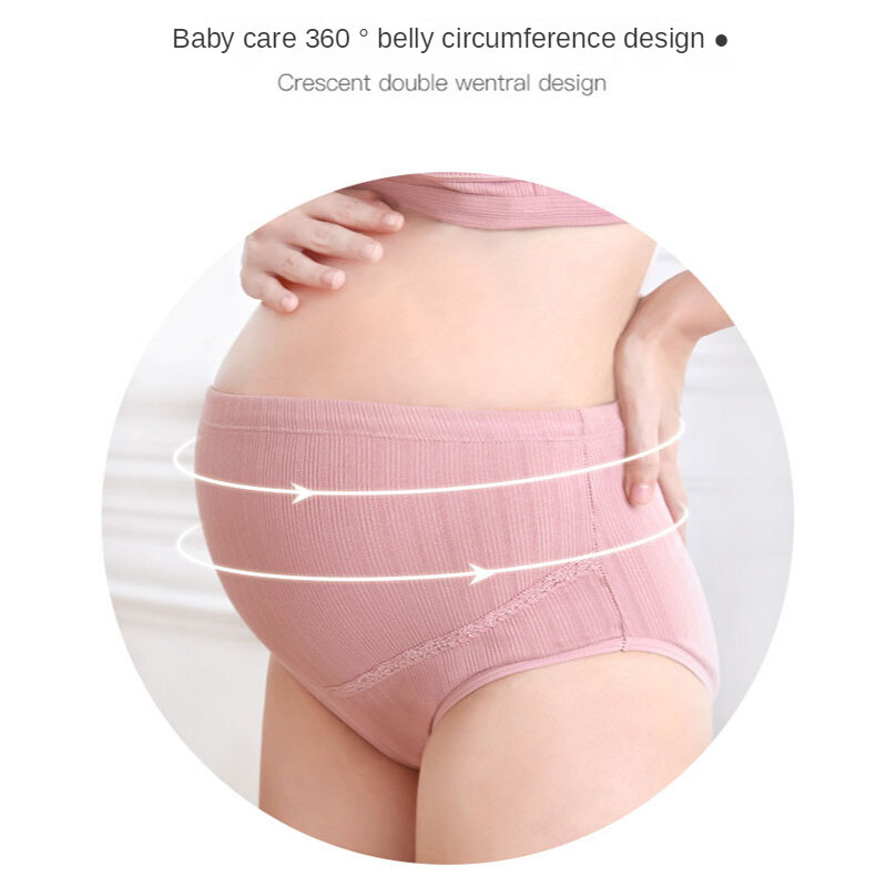 Calcinha maternidade de cintura alta, estiramento puro algodão, listras multicoloridas, gravidez, plus size, 4XL
