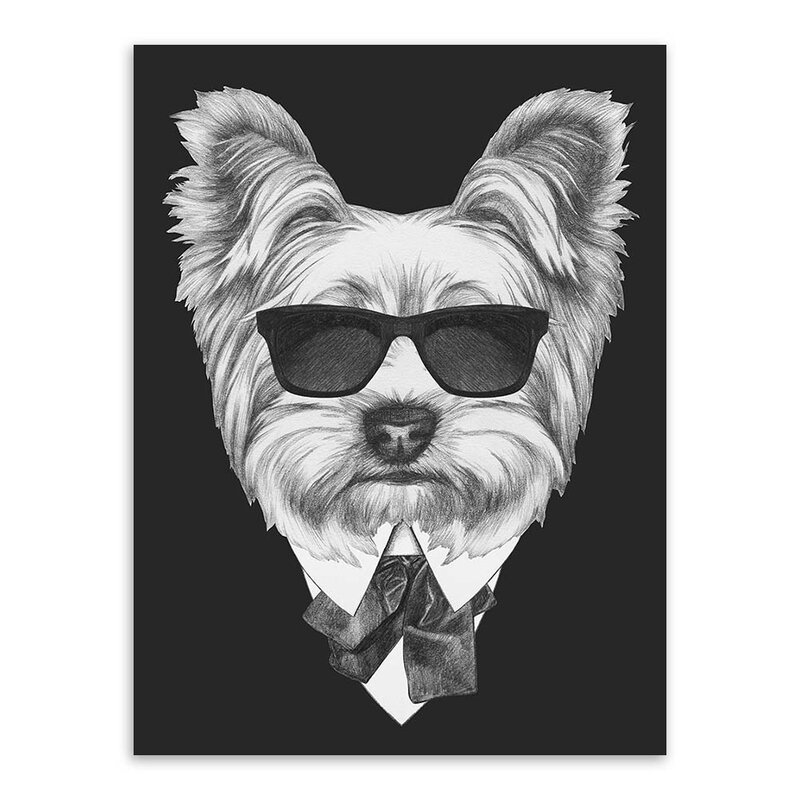 Italy Mafia Vintage Dog and Cat Black Wall Pictures for Living Room Art Canvas Posters and Prints Classical Painting Pictures