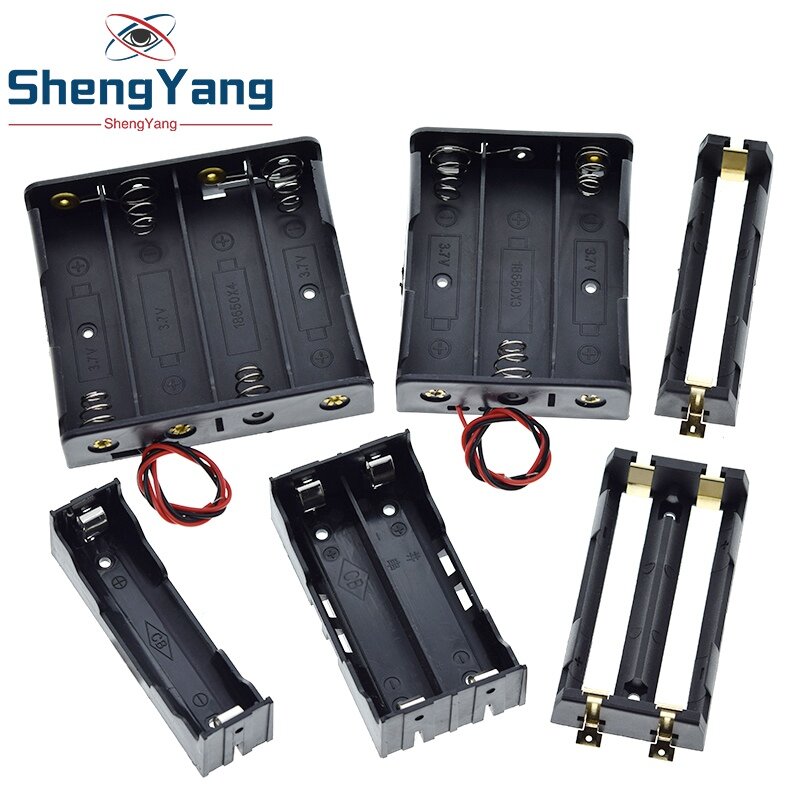 TZT-caja de almacenamiento de baterías ABS 18650, contenedor de baterías con cable de plomo, 1, 2, 3 y 4 ranuras, 1X, 2X, 3X, 4X, 18650