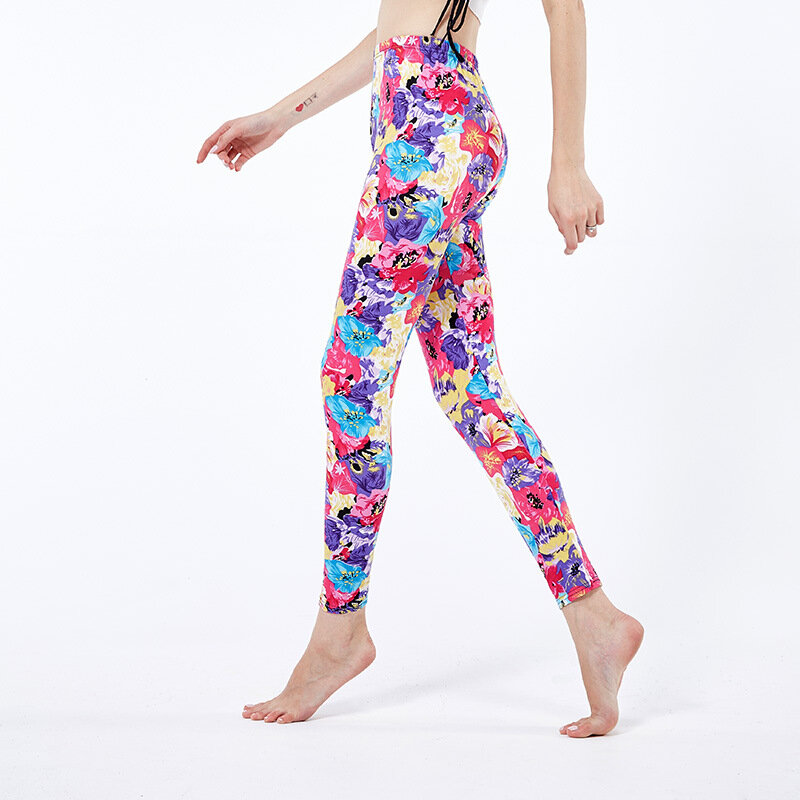 Visnxgi push up leggings treino de cintura alta moda feminina legging impressão floral leggins leggings de cintura alta calças de mulher