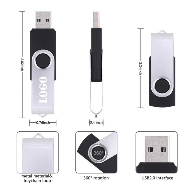 Tùy Chỉnh LOGO 10 Chiếc OTG 2.0 Đèn LED Cổng USB 8GB 16GB 32GB 64GB USB Bút Ổ 1GB 2GB 4GB Pendrive Dành Cho Điện Thoại Thông Minh/Máy Tính Dây
