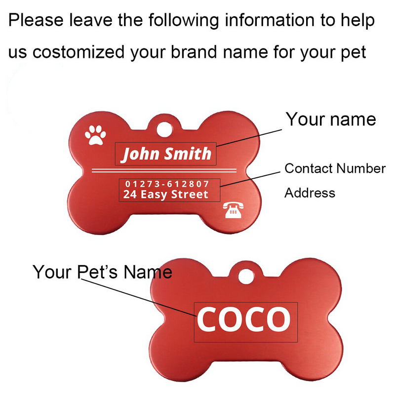 Etiquetas de dirección personalizadas para perros, etiqueta de identificación grabada, Collar de perro personalizado para gatos, etiqueta de nombre para mascotas