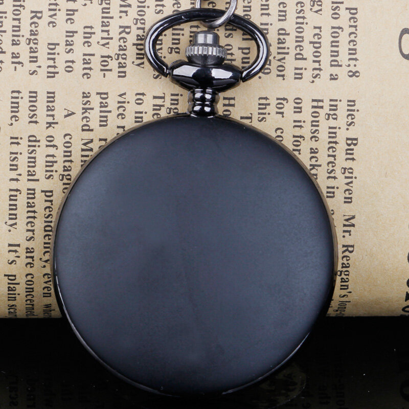 Orologio da tasca con Design a timone nero famoso orologio da tasca al quarzo con fumetti con catena a sospensione
