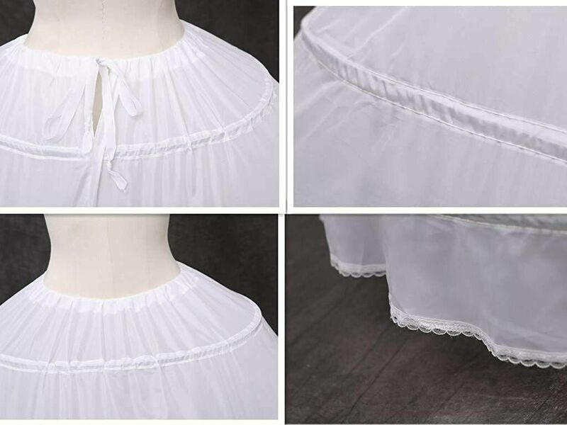 Romantis desain baru wanita Crinoline 6 Hoop rok panjang lantai panjang untuk gaun pesta gaun pernikahan