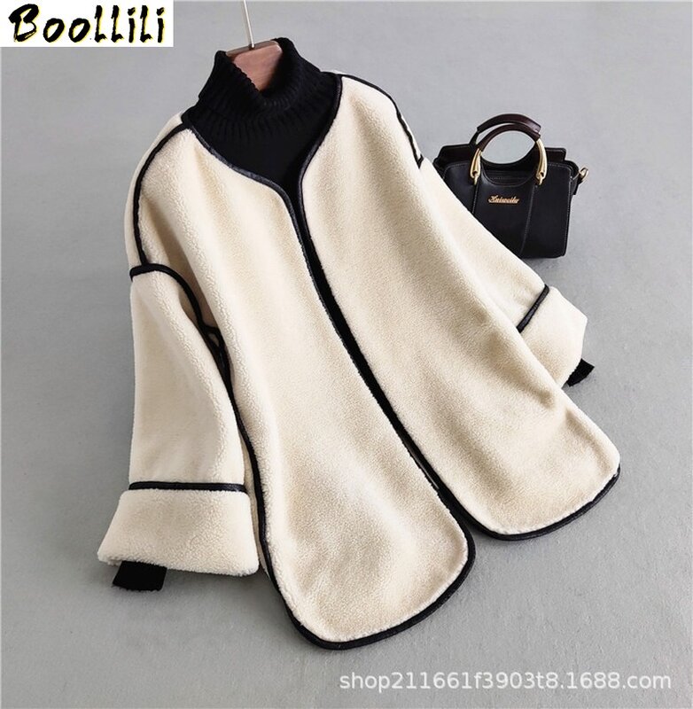Shearing Boollili-abrigo de piel auténtica para mujer, chaqueta de lana, Tops de piel de moda coreana, otoño e invierno, 2023, 100%