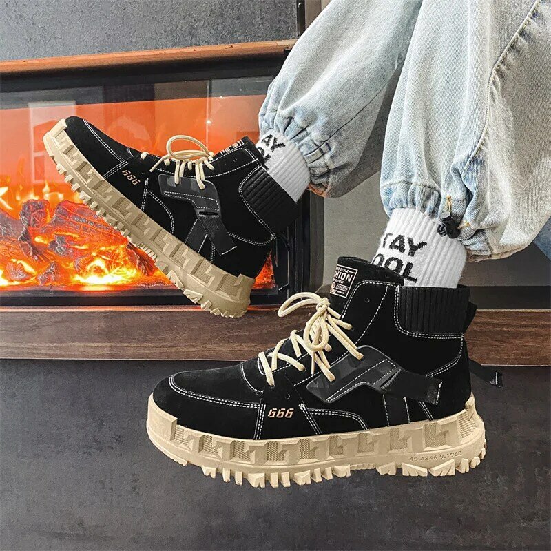 Men Martin Boots 2021 Winter Casual Boots Man New Comfy Outdoor Walk Fashion Shoes Male Classic Non-slip Ankle Boots Sneakers