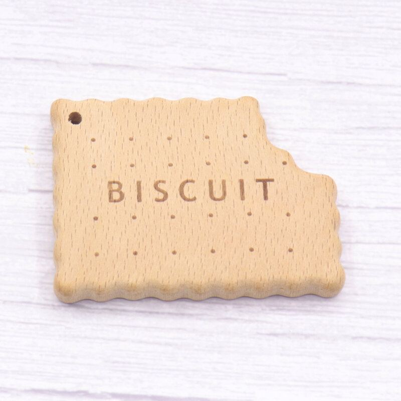 Biscotto per neonati massaggiagengive in legno per bambini forma di biscotti giocattoli per massaggiagengive in legno naturale accessori per dentizione in legno Baby Shower regali 20 pz