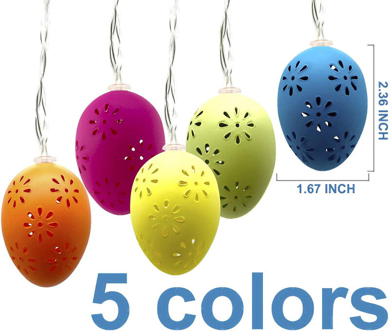Łańcuchy świetlne jajek PheiLa kolory wiosenne wydrążone jaja wiszące akumulator lampy obsługiwane na wiosnę wystrój na zewnątrz kryty sypialnia w domu