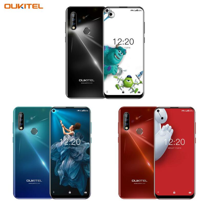 OUKITEL C17 Pro 6.35"19.5:9 Android 9.0 Mobile Phone MTK6763 Octa Core 4G RAM 64G ROM Dual 4G LTE Rear Triple Cameras Smartphone