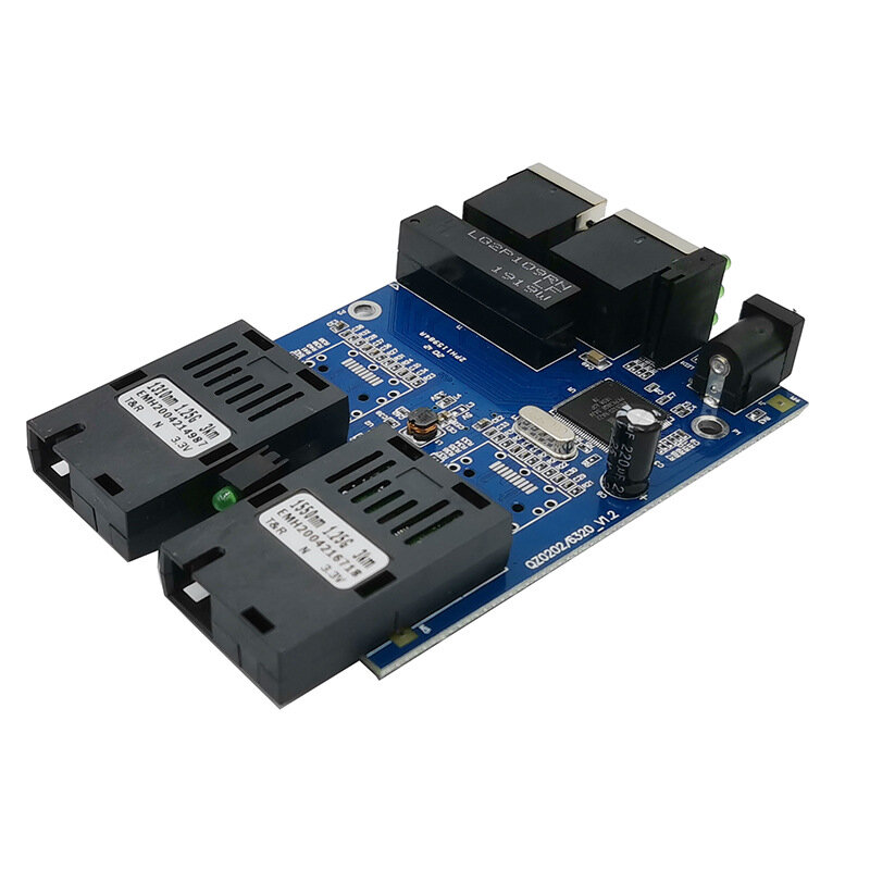 Pcba 10/100/1000M 2 RJ45 En 2 Optische Poort Fiber Media Converter Gigabit Optische Switch Ethernet om Fiber Fiber Transceiver