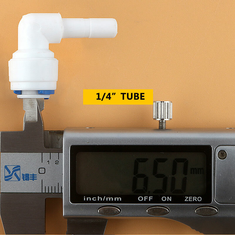 Tubo de cotovelo de parafuso 1/4 "-1/4", conexão rápida 1144 tubo plugue rígido diâmetro articulado 6.5mm para aquário ro filtro de água sistema de osmose reversa